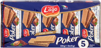 Вафлі Lago Poker Cacao 225 гр НФ-00005507 фото