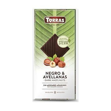 Шоколад чорний Torras Stevia з фундуком 125 гр код 41 НФ-00008532 фото