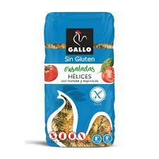 Макарони Gallo Helices Ensaladas Sin Gluten Спіральки з томатами та шпинатом без глютену 450 гр НФ-00012919 фото