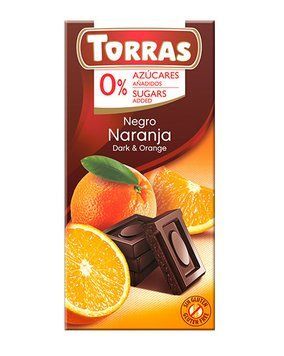 Шоколад чорний Torras з апельсином без цукру 75гр код 533 НФ-00005848 фото