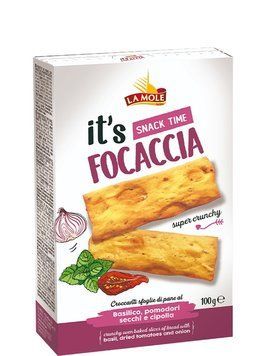Фокачча La mole basillico pomodori secci e cipolla з томататми, цибулею та базиліком 100 г НФ-00015766 фото