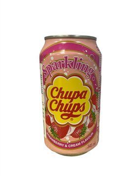 Газований напій Chupa Chups полуниця з вершками 345 мл НФ-00009152 фото