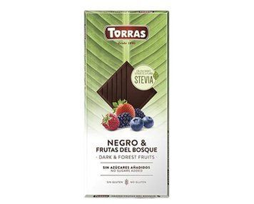 Шоколад чорний Torras Stevia з лісовими ягодами 125 гр код 42 НФ-00008724 фото