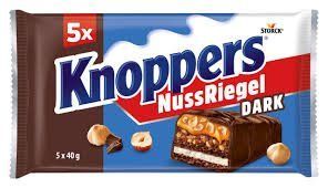 Батончики Knoppers Nuss Riege Dark чорний з фундуком 200 гр НФ-00007692 фото