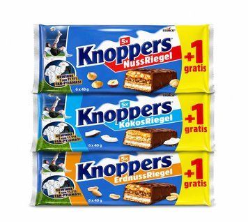 Батончики Knoppers 6 шт. в асортименті (кокос/горіх/арахіс) НОВІ НФ-00016446 фото