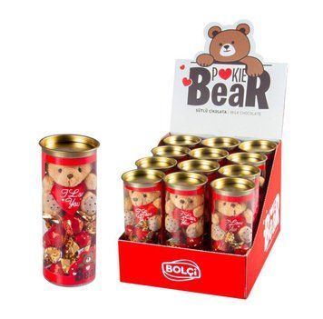 Тубус Bolci з дубайськими цукерками та ведмедиком 100 г 12/ящ НФ-00011528 фото