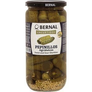 Корнішони Bernal кисло-солодкі 685 г,суха вага 400 г 12 шт ящик НФ-00011282 фото