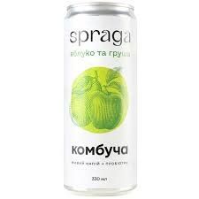 Напій Комбуча Spraga яблуко та груша 330 мл жб НФ-00012717 фото