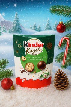 Цукерки Kinder Kugeln Milk&Hazelnut Bits Sensation 90 гр код 4822 НФ-00014427 фото