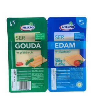 Сирна нарізка гауда едем книжка Mlekpol Gouda/Edam 500 гр (2x250 гр) НФ-00000621 фото