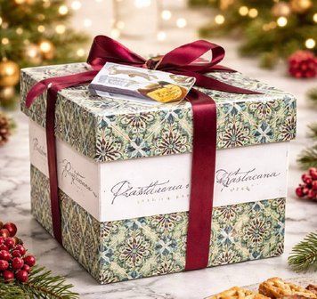 Панеттоне з шоколадом та вишнею Valentino 1 кг вишневий бант НФ-00014818 фото