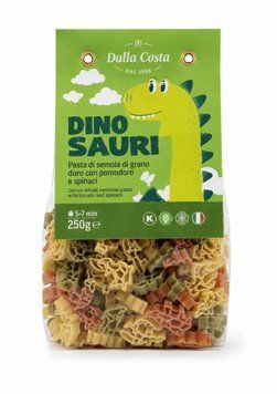 Макарони Dalla Costa Dinosauri з томатами та шпинатом 250 гр НФ-00001260 фото