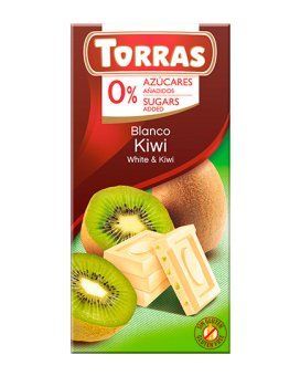 Шоколад білий Torras з ківі без цукру 75 гр код 535 НФ-00009857 фото