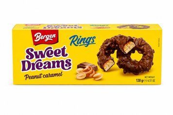 Печиво Bergen peanuts caramel with milk chocolate rings 128 g НФ-00016009 фото