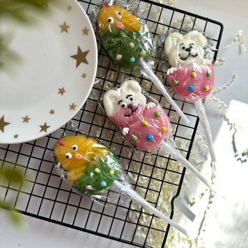 Великодні лизаки на паличці Happy Easter Lollipops 50 гр 24 шт ящ НФ-00011765 фото