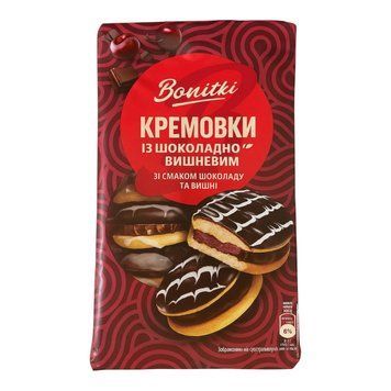 Печиво-сендвіч Bonitki Kremowki з шоколадно-виневою начинкою 330 гр НФ-00013946 фото