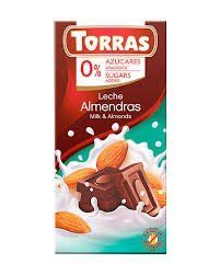 Шоколад молочний без цукру Torras з мигдалем 75 гр код 563 НФ-00008553 фото