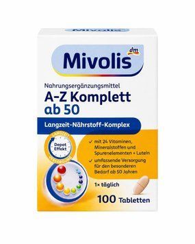 Комплекс вітамінів Milovis A-Z Komplett ab 50+ 100 табл. НФ-00016536 фото