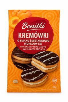 Печиво-сендвіч Bonitki Kremowki з молочно-абрикосовою начинкою 330 гр НФ-00013947 фото